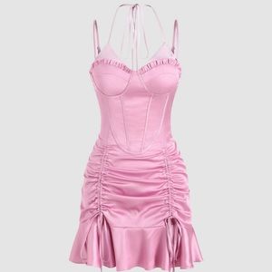 Pink halter dress
